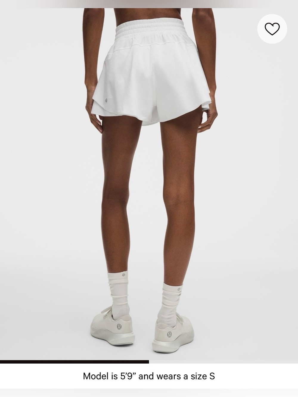 Lululemon Shake It Out High-Rise Running Short 2.5" - White - Picture 3 of 9